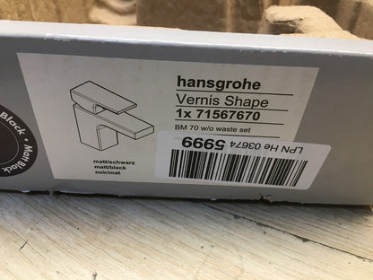 Hansgrohe Vernis Shape Waschtischarmatur 71567670, Wasserhahn, schwarz, I38390