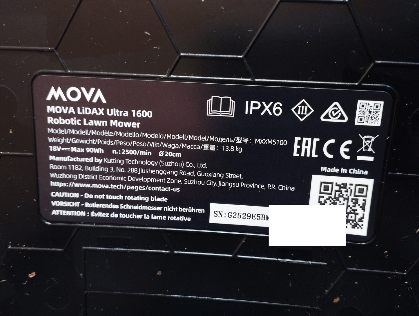 Mova MOVA LiDAX Ultra 1600 Mähroboter (MXXM5100) kabellos I39448