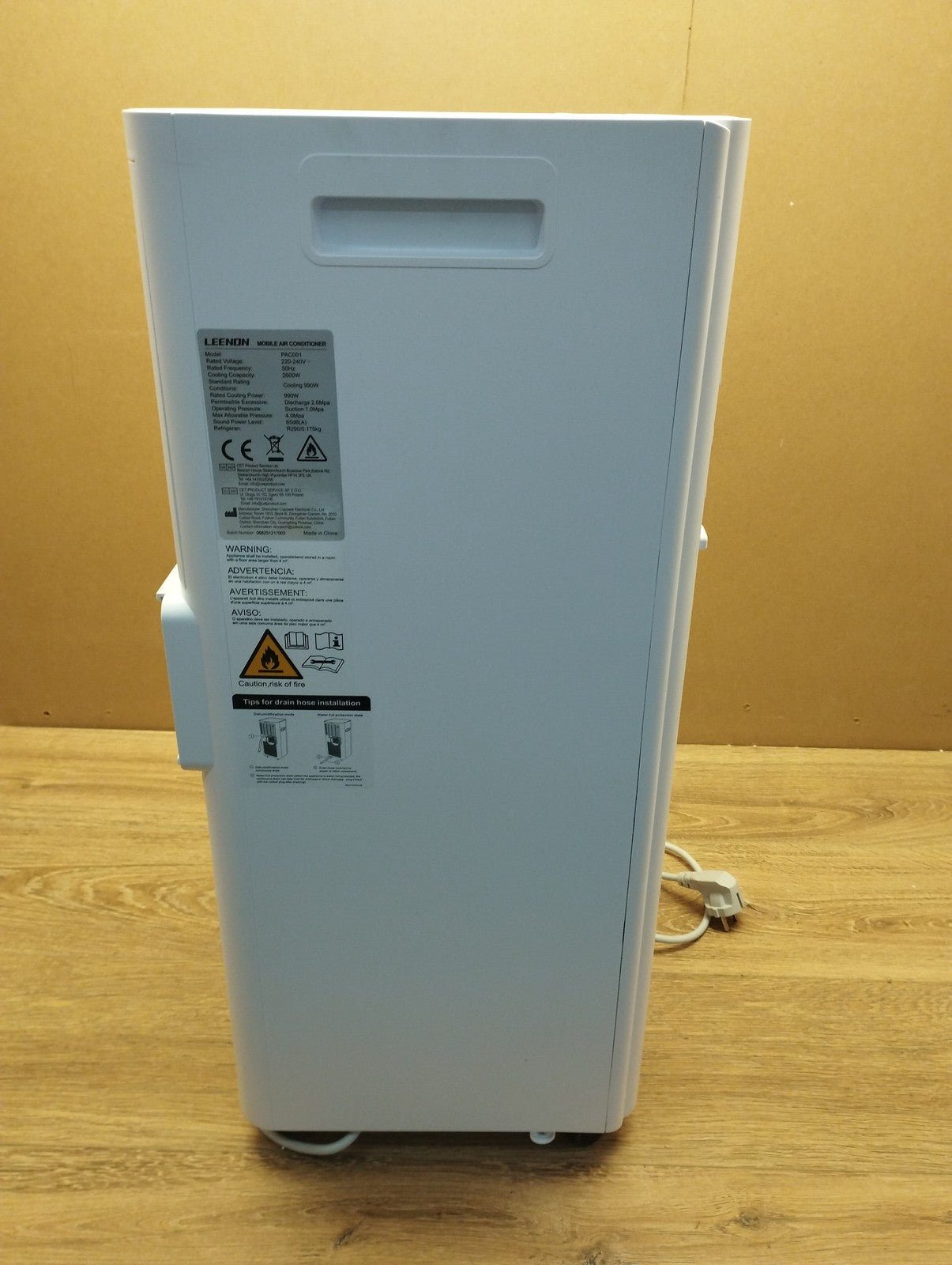 LEENON 4 in 1 mobile Klimaanlage PAC001 EEK: A 9.000 BTU I39623