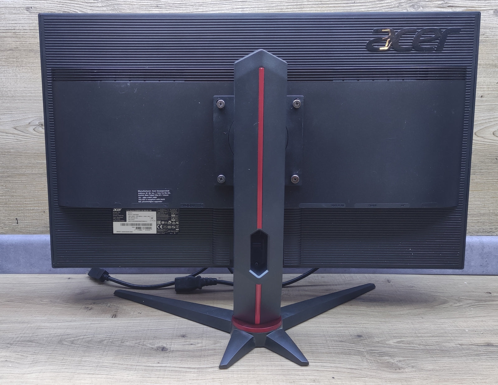Acer KG1 KG271Cbmidpx Gaming Monitor 27" FHD 1920x1080 AMD FreeSync 144Hz 1ms