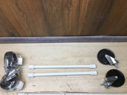SONGMICS HSR060W01 Kleiderständer, mit 2 Kleiderstangen, Rollen, I36975