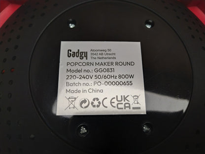 Gadgy GG0831 Popcornmaschine 800W, 5L, I36072