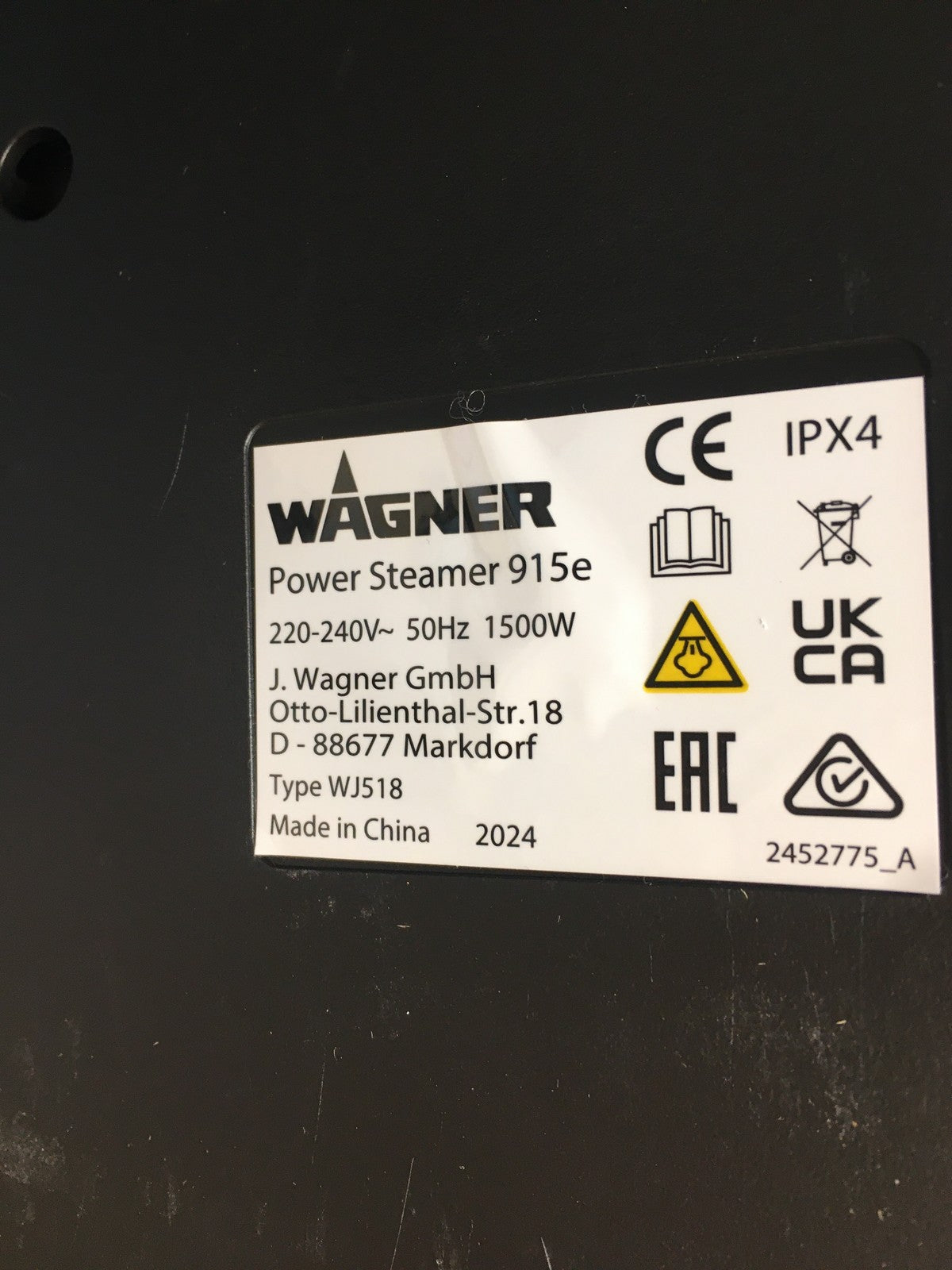 WAGNER Power Steamer 915 E multifunktionaler Dampfreiniger, I38068