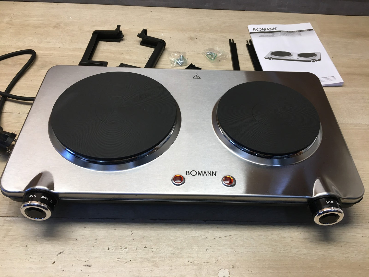 Bomann Edelstahl-Doppelkochplatte DKP 5033 E CB, 2500W, I36407