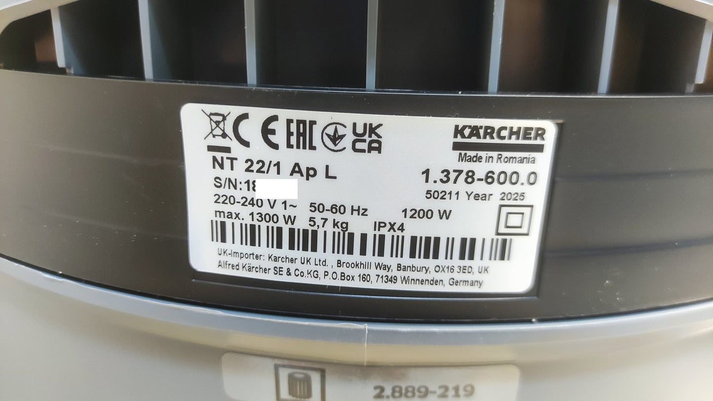 Kärcher Nass-/Trockensauger 1.378-600.0 NT 22/1 Ap L, I38125