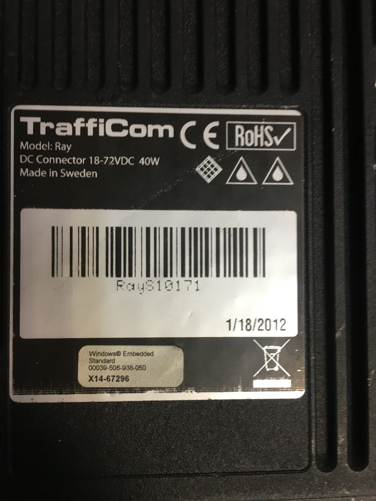 Consafe TraffiCom Ray Rugged Embedded Computer 12,1" Touch Intel Atom N270 16GB