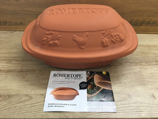 Römertopf Bräter Rustico aus Naturton Dampfgarer 5L für bis zu 6 Personen I39523
