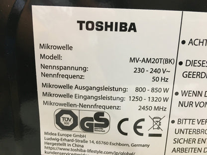 Toshiba MV-AM20T(BK) Mikrowelle, 20L, 800W, schwarz, I39532