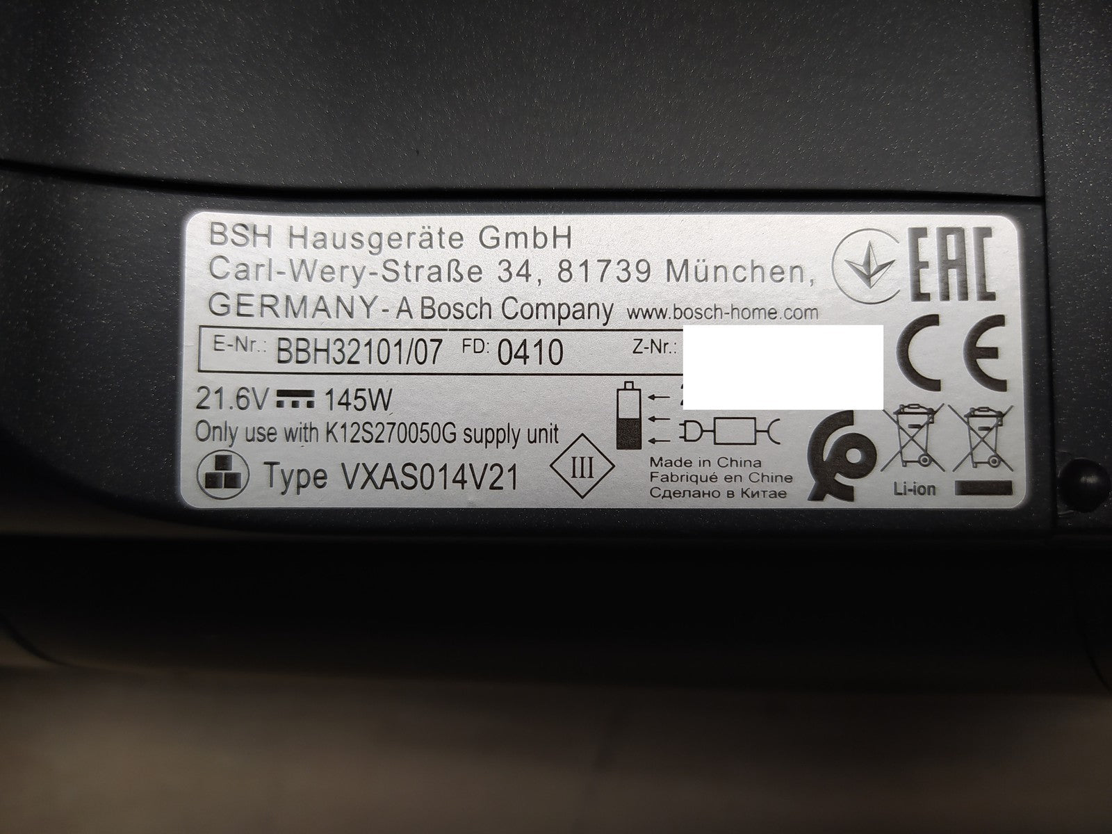 Bosch BBH32101 Akku-Staubsauger Flexxo, kabelloser Handstaubsauger, I36185