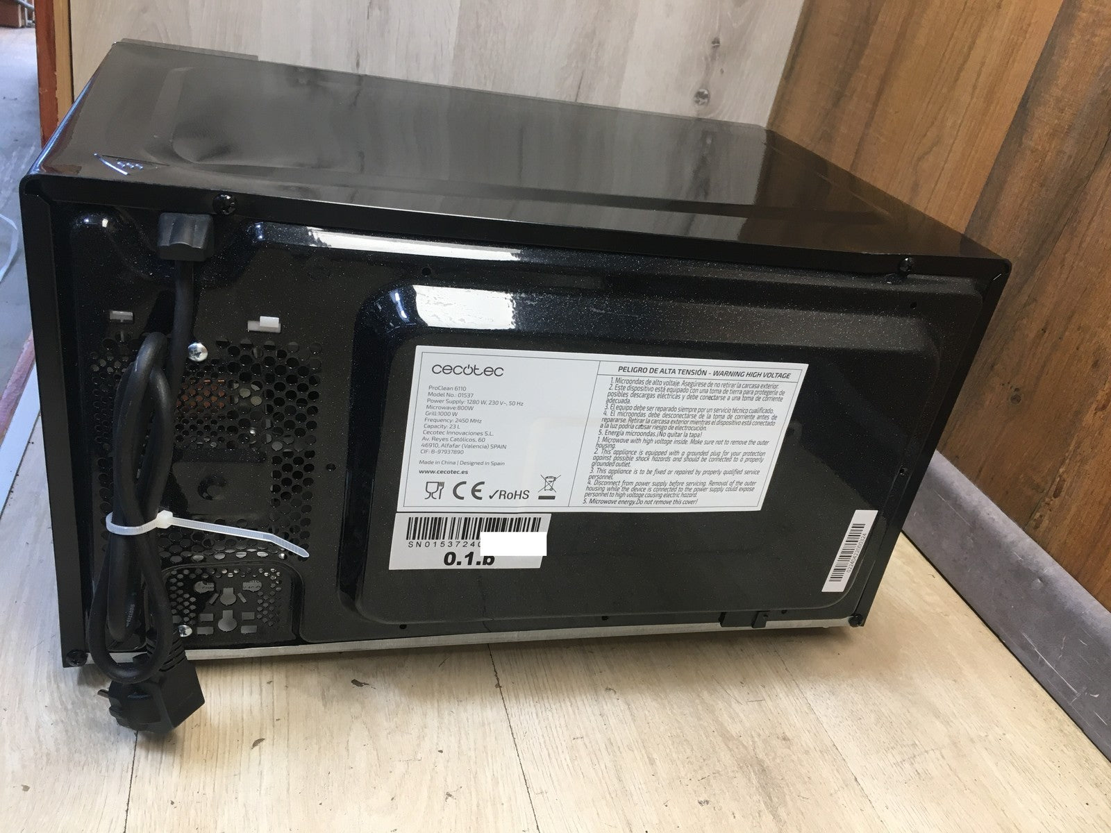 Cecotec Proclean 6110 Mikrowelle mit Grill (01537), 23L, 800W, 1000W, I39297