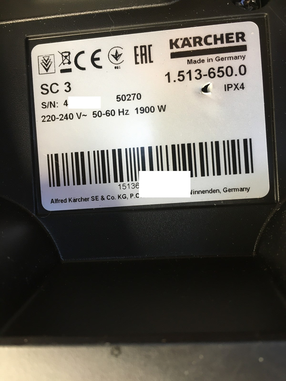Kärcher 1.513-650.0 Dampfreiniger SC 3 EasyFix, I37540