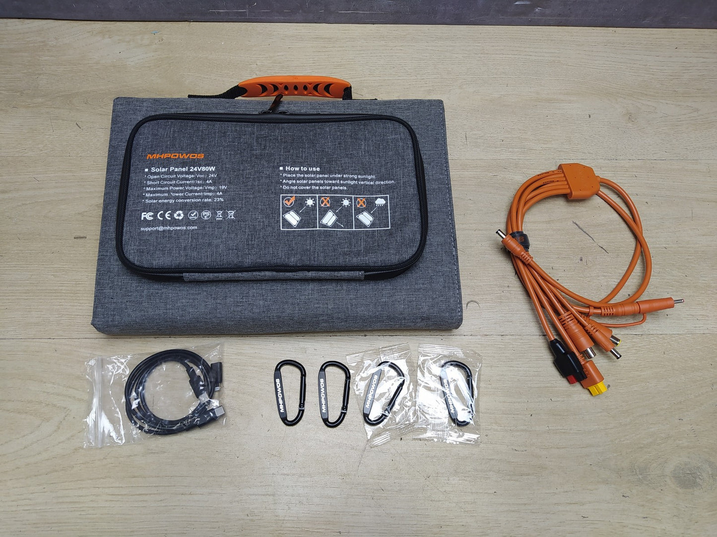 MHPOWOS Camping-Solarpanel 80W 24V faltbar, I35528