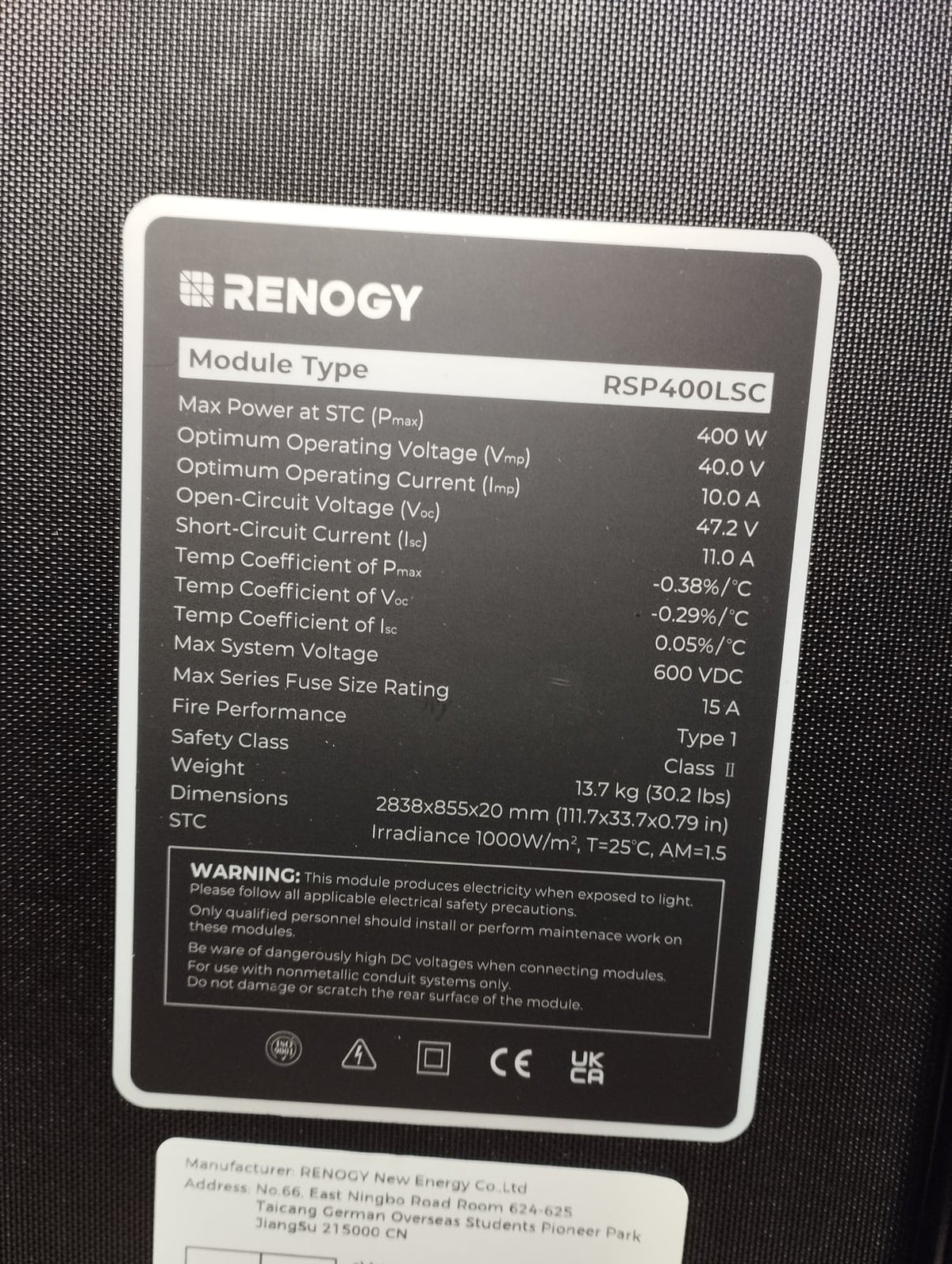 RENOGY RSP400LSC Solarpanel 400W faltbar