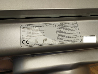 CASO MCG 30 Ceramic chef Mikrowelle mit Grill + Heißluft 2100W 30L, I40593