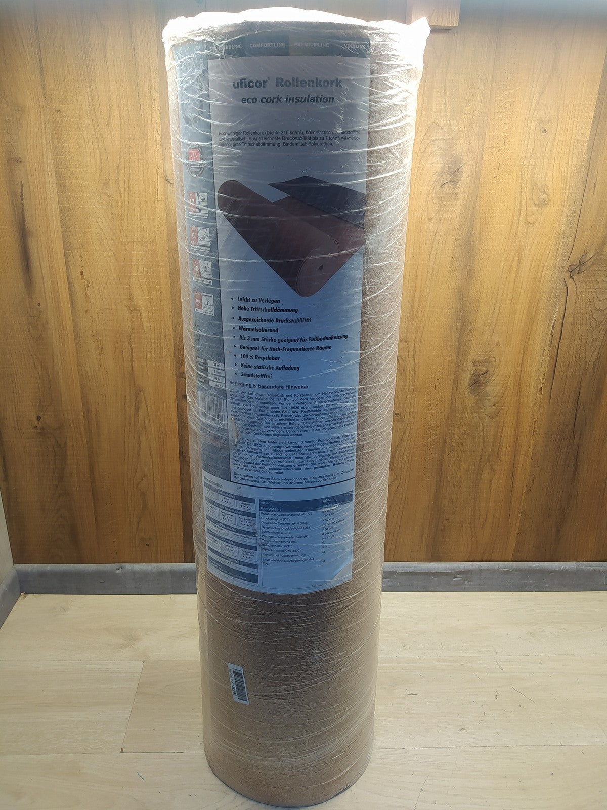 TRECOR Trittschalldämmung Rollenkork, Stärke 2 mm, 30 m² Rolle, I36829