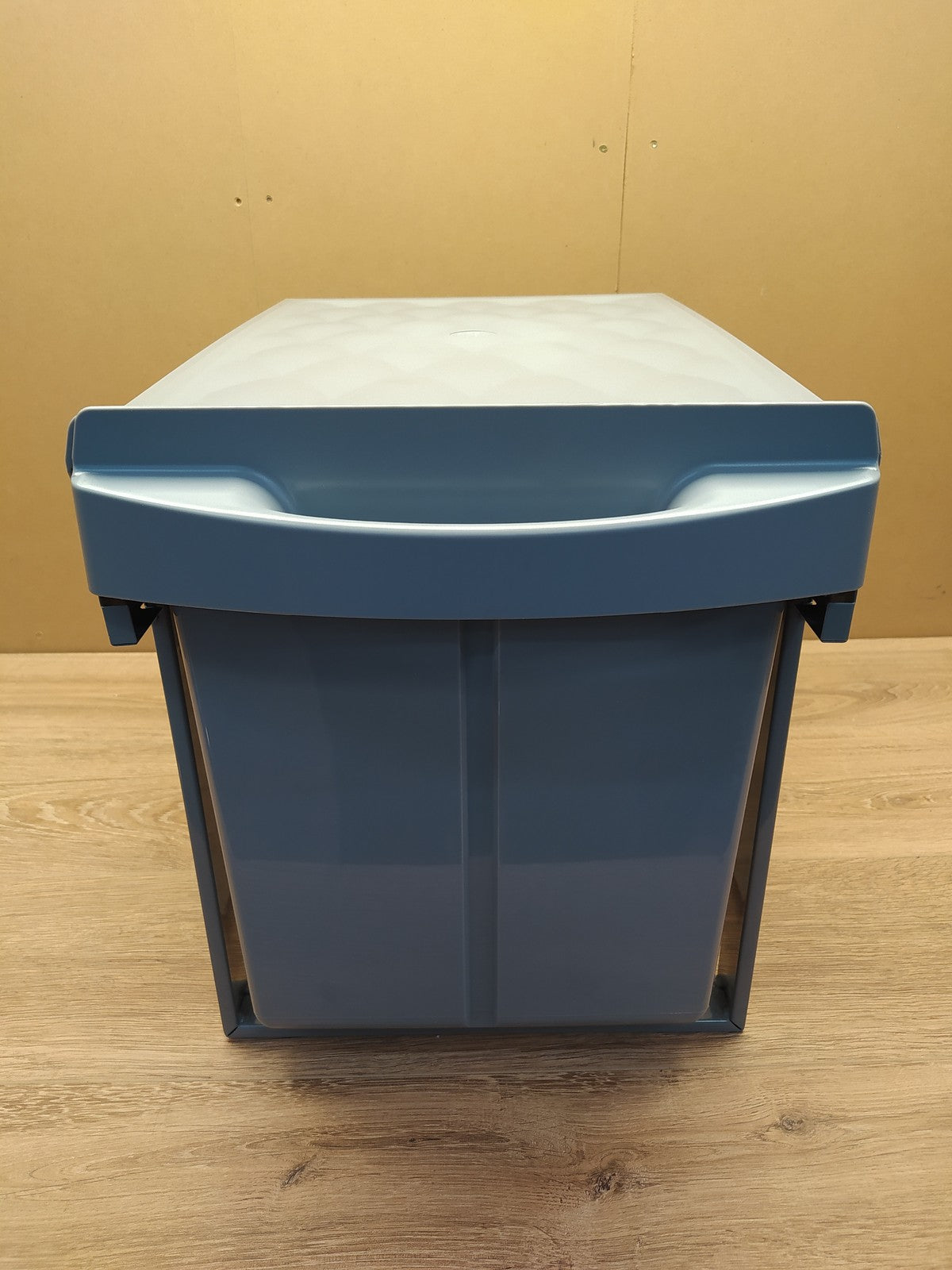 Relaxdays 10031545 Einbaumülleimer 2-fach, ausziehbar, 2x 20 l, grau, I39381