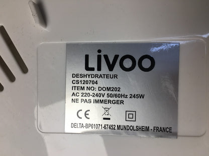Livoo CS120704 5-Tablett-Dörrgerät für Obst und Gemüse DOM202, I35857