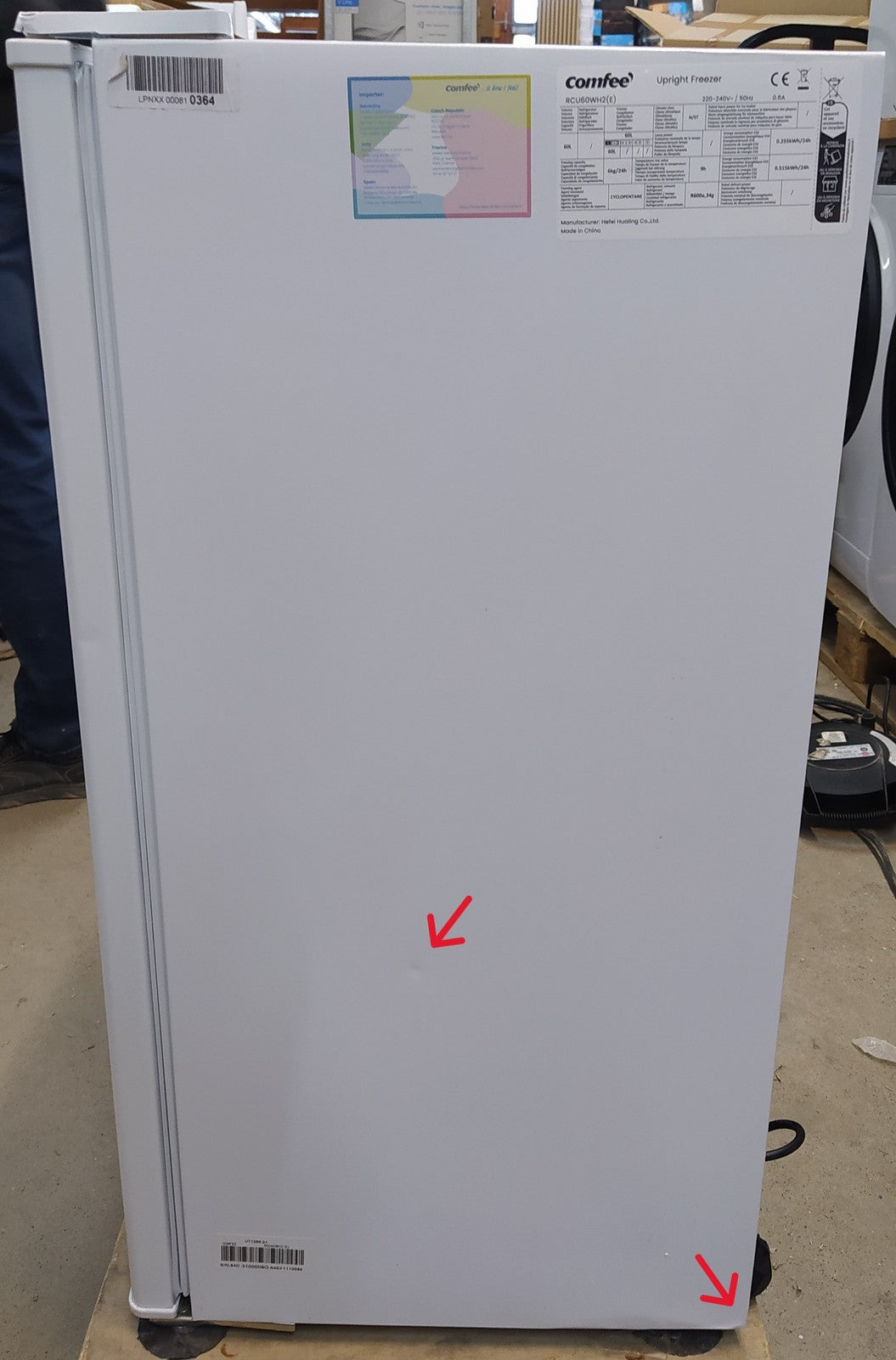 COMFEE RCU60WH2(E) 60L Gefrierschrank senkrecht 3 Fächer I34934