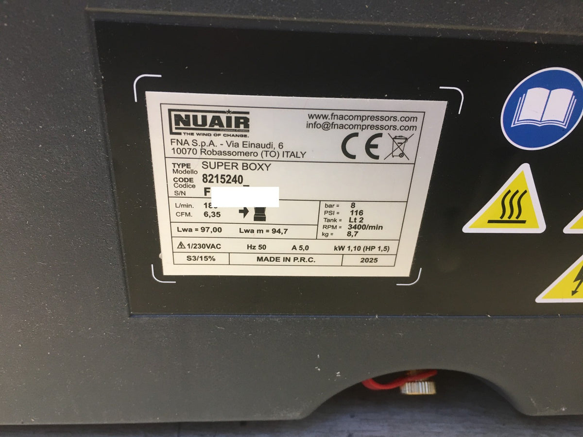 NuAIR Super Boxy Kompressor 1.1kW (230V) 1.5PS 8bar 8215240, I41000