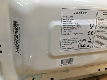 Cecotec ProClean 2010 Mikrowelle  (01587), I36476
