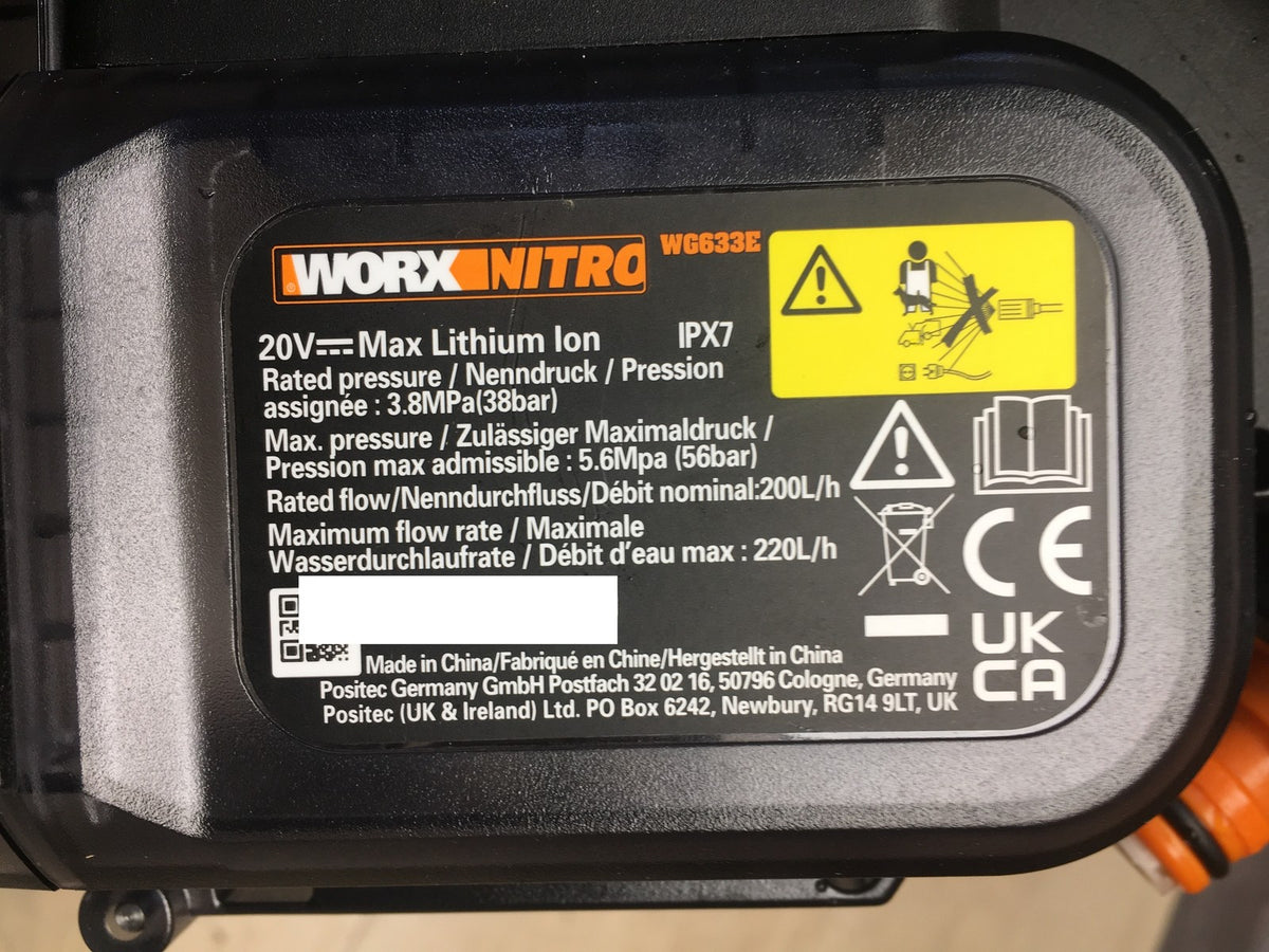 WORX WG633E Hydroshot Akku-Hochdruckreiniger Solo 20V, I41032