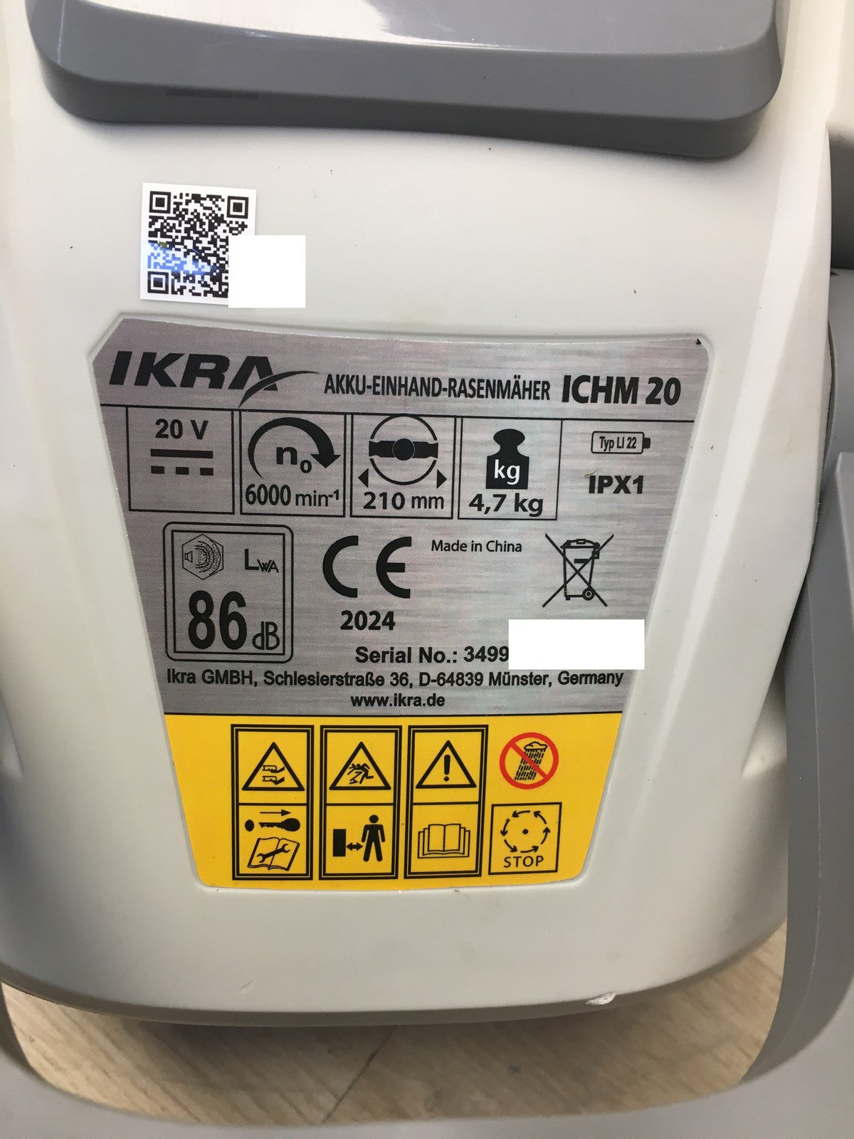 IKRA Akku Einhandmäher Rasenmäher ICHM 20, bis 50m², inkl. Akku, I37176