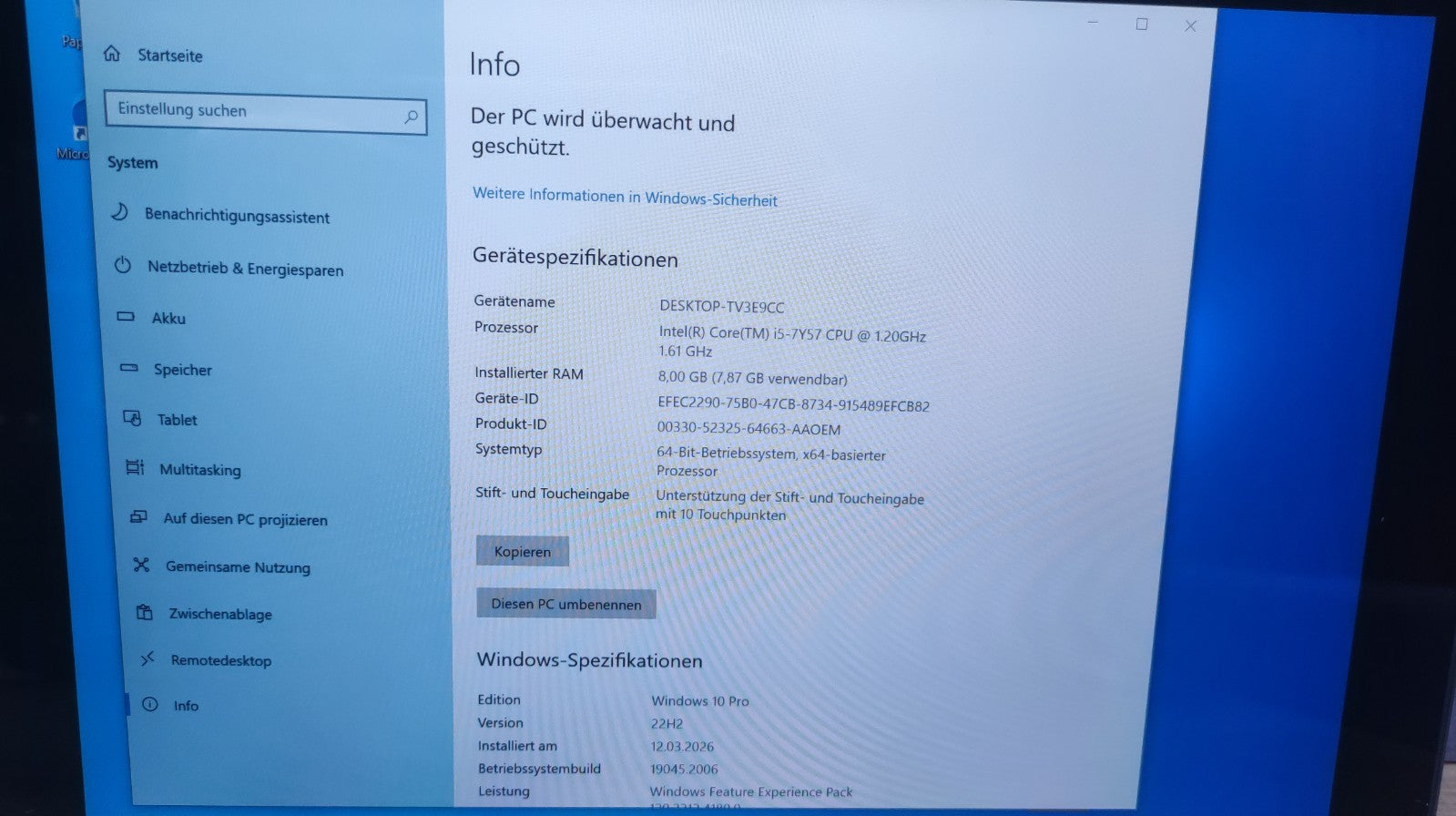 HP Pro x2 612 G2 Tablet 12" FHD 1920x1280 Touch Core i5-7Y57 8GB 256GB SSD WiFi