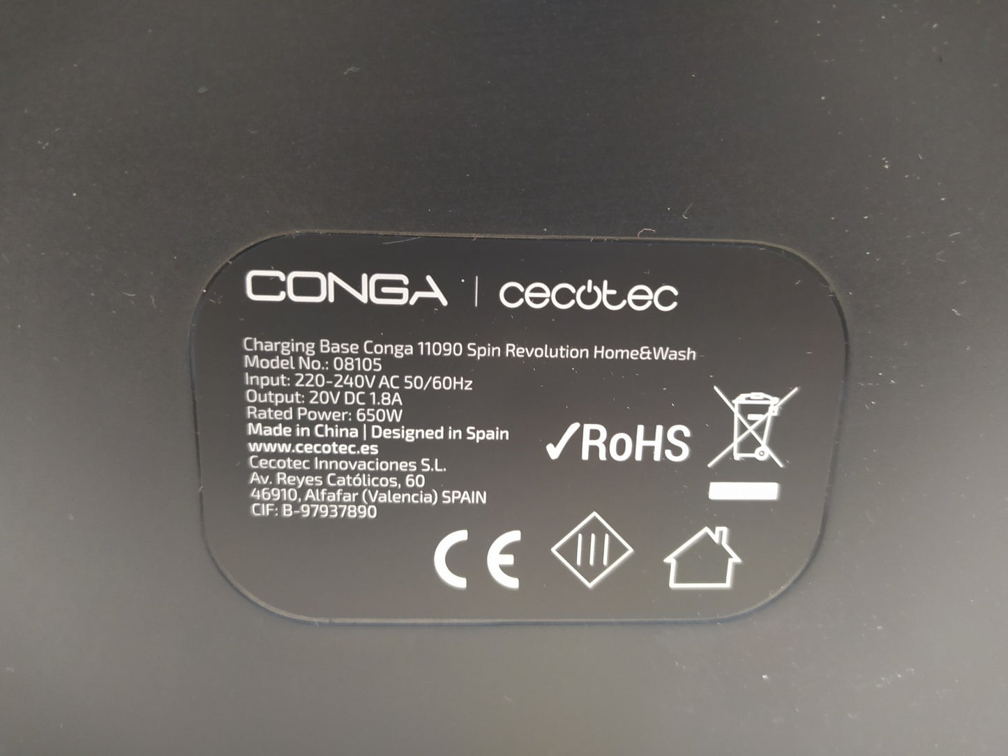 Cecotec 08105 Saugroboter mit Wishfunktion Conga 11090 Spin Revolution, I36228