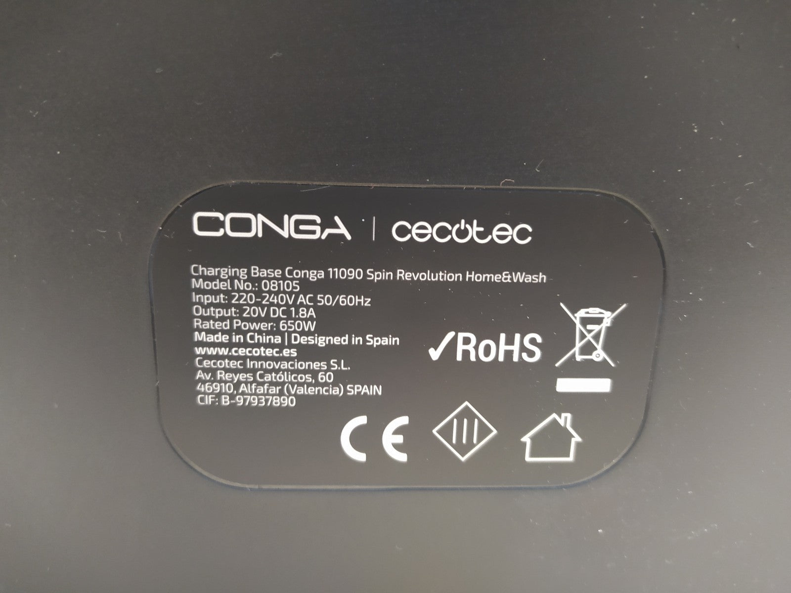 Cecotec 08105 Saugroboter mit Wishfunktion Conga 11090 Spin Revolution, I36228