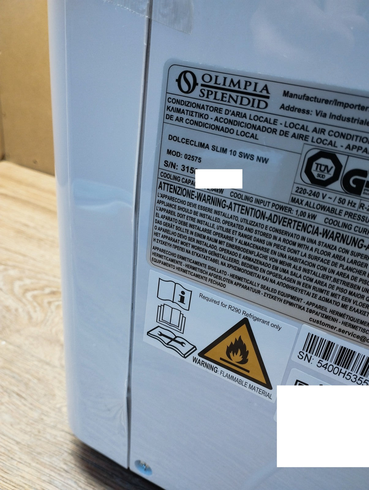 Olimpia Splendid Dolceclima Slim 10 SWS WiNW Tragbare Klimaanlage 02575 I39622