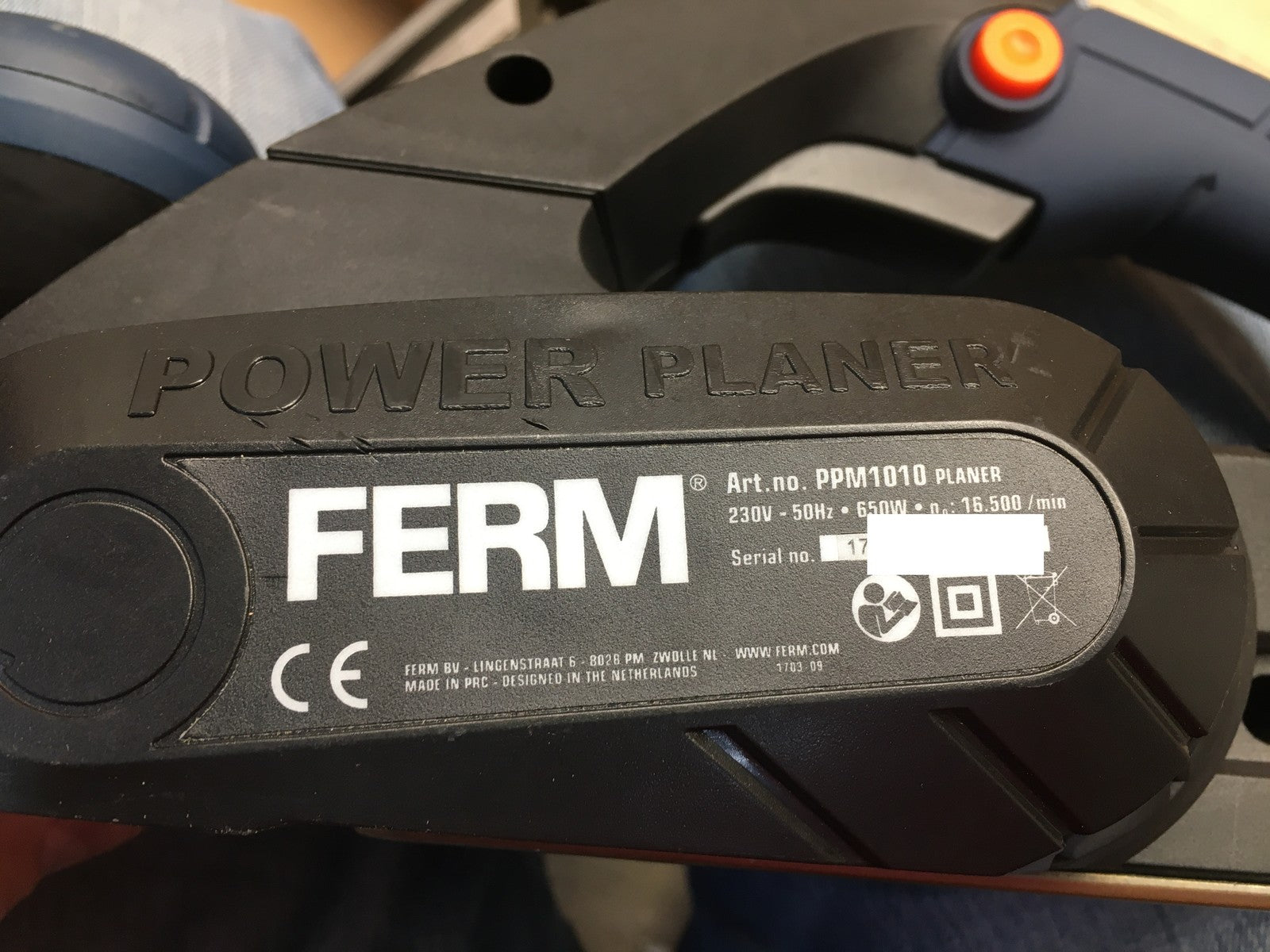 FERM PPM1010 Elektrohobel, Planungsmaschine 650W, I39158