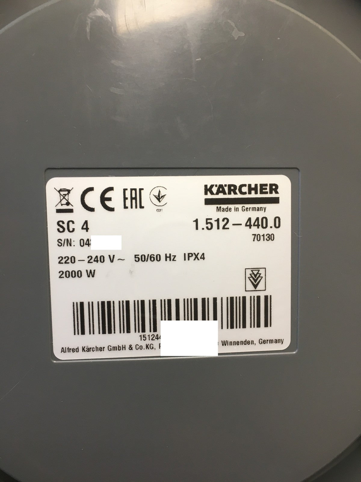 Kärcher SC4 Premium Dampfreiniger 1.512-440.0 2000W, I37409