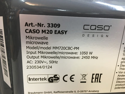 CASO M20 EASY Mikrowelle (3309), 20L, 700W, 25,5cm, I39520