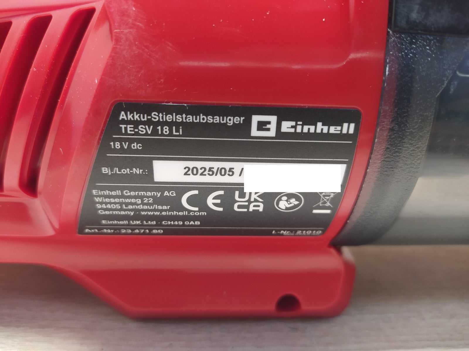 Einhell Akku-Stielstaubsauger TE-SV 18 Li Solo, 18V, I37385