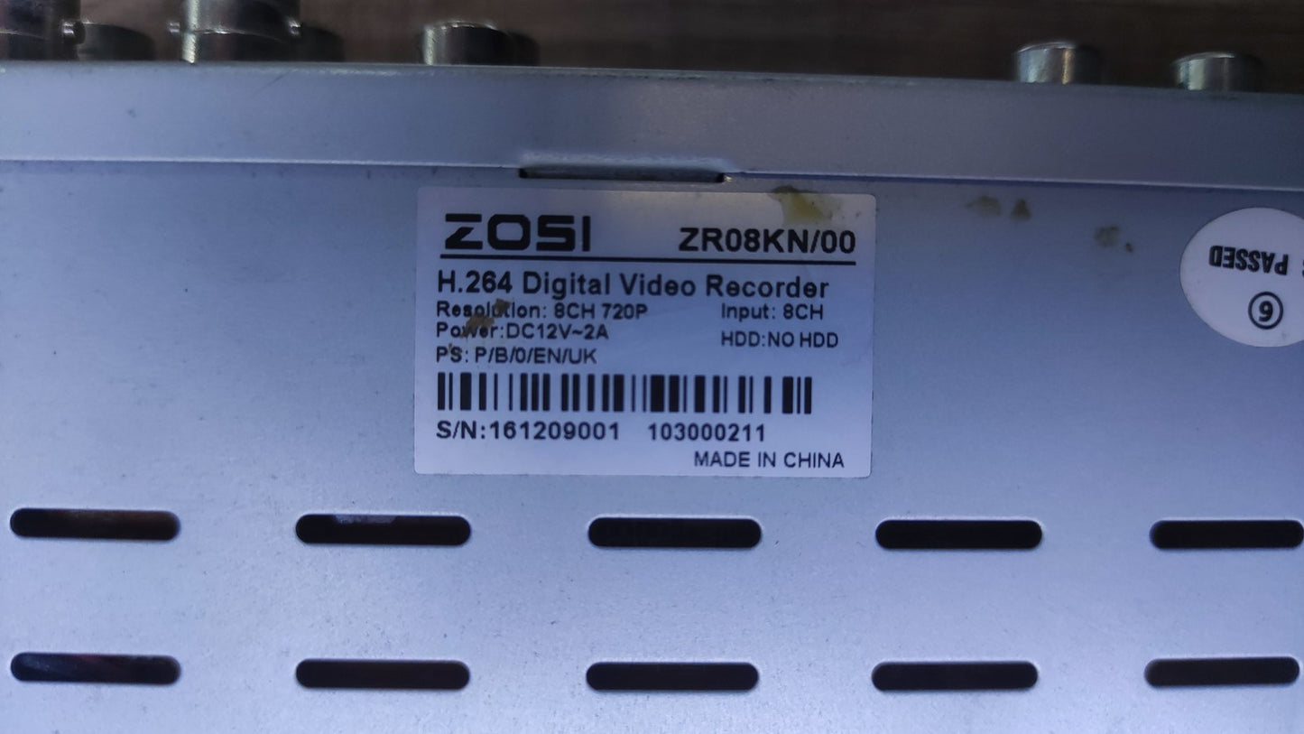 ZOSI ZR08KN/00 Video Recorder für Überwachungskamera System 8 Channel DVR I36589
