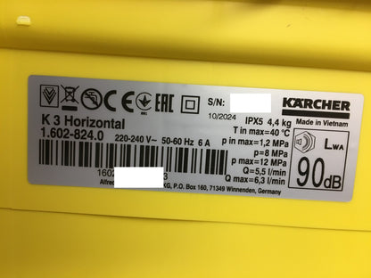 Kärcher 1.602-824.0 Hochdruckreiniger K 3 Horizontal, max. 120 bar, I37891