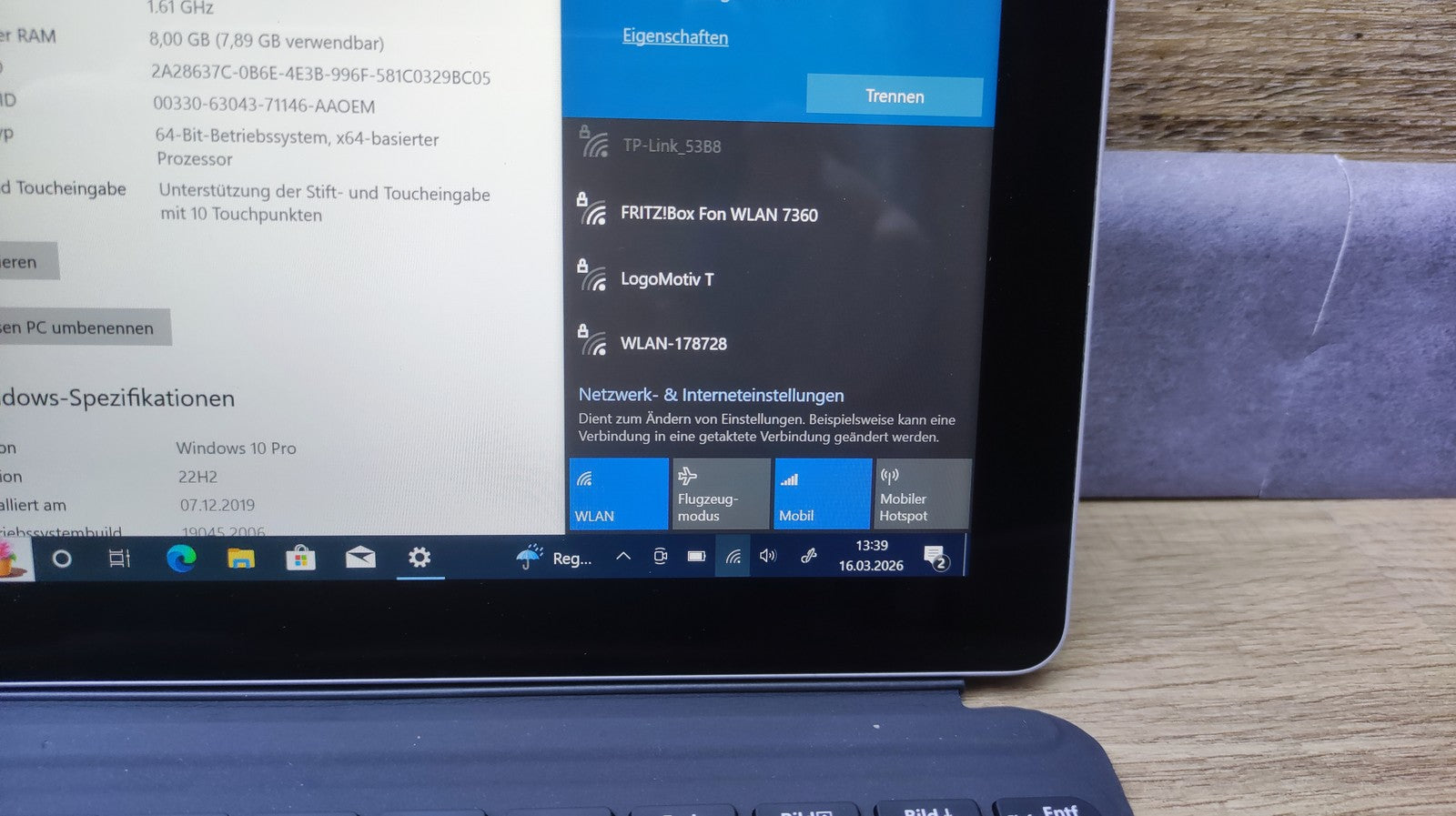 Microsoft Surface Go Tablet 10" 1800x1200 Touch Pentium 4415Y 8GB 128GB SSD LTE