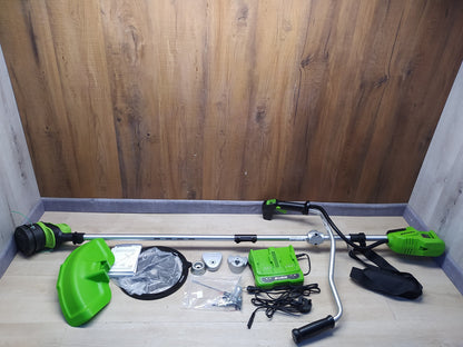 Greenworks Akku-Freischneider GD24X2BCB, ohne Akkus, mit Ladegerät, I38001