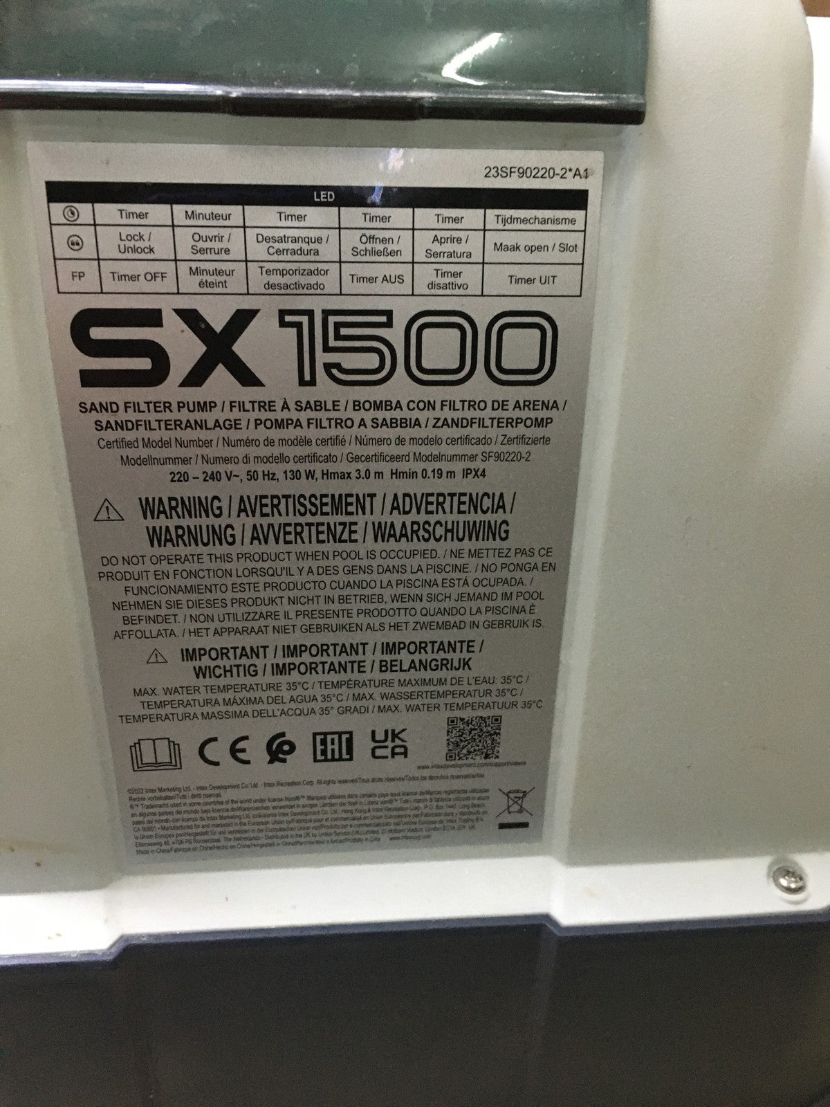 Intex Krystal Clear SX1500 Sandfilteranlage Weiß (26644), I35283
