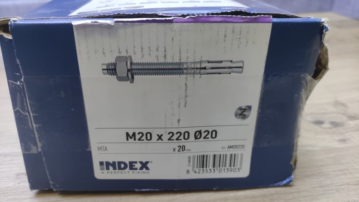 Index Metallanker MTA verzinkt M20 x 220 mm Ø 20 mm, 20 Stück