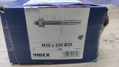 Index Metallanker MTA verzinkt M20 x 220 mm Ø 20 mm, 20 Stück