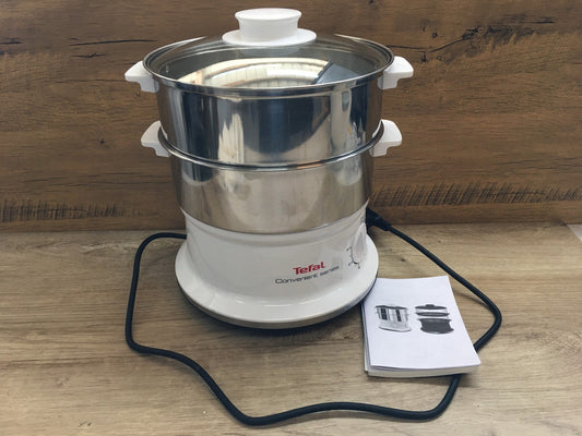 Tefal VC1451 Dampfgarer elektrisch, 2 Edelstahlbehälter, 6L, I39387