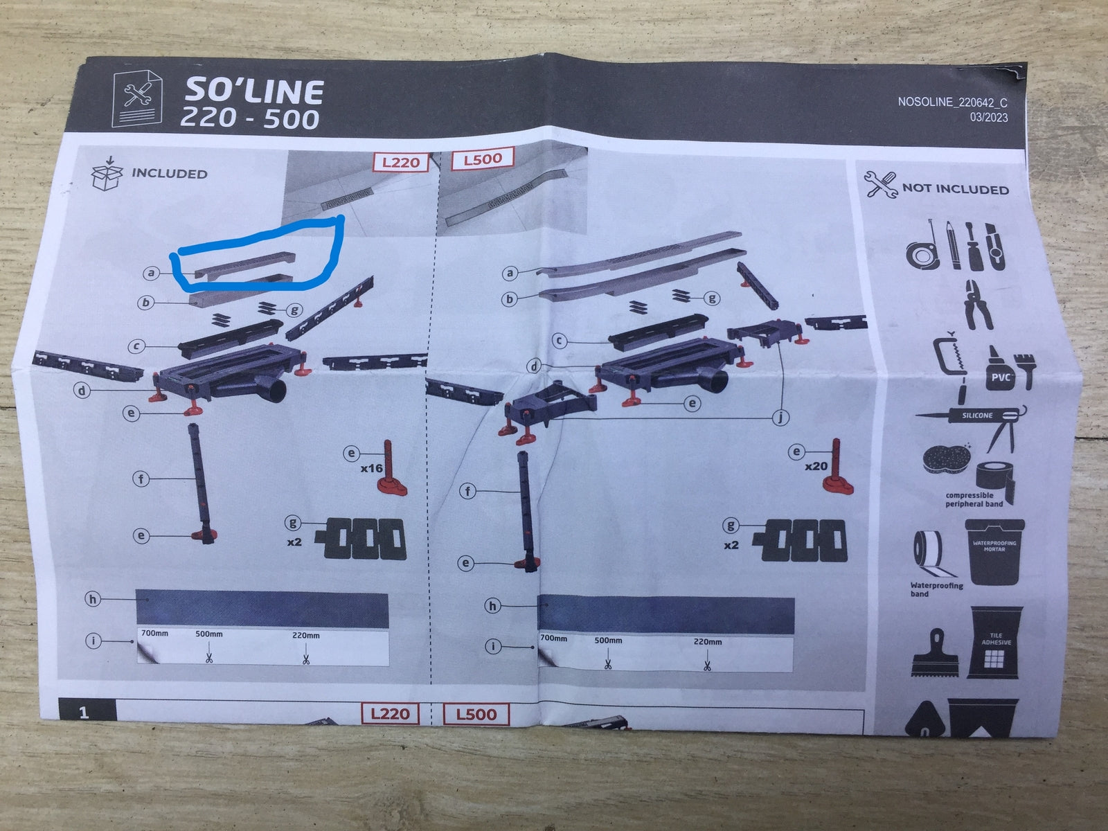 Wirquin So Line Duschrinne 220 mm, chrom, I32207