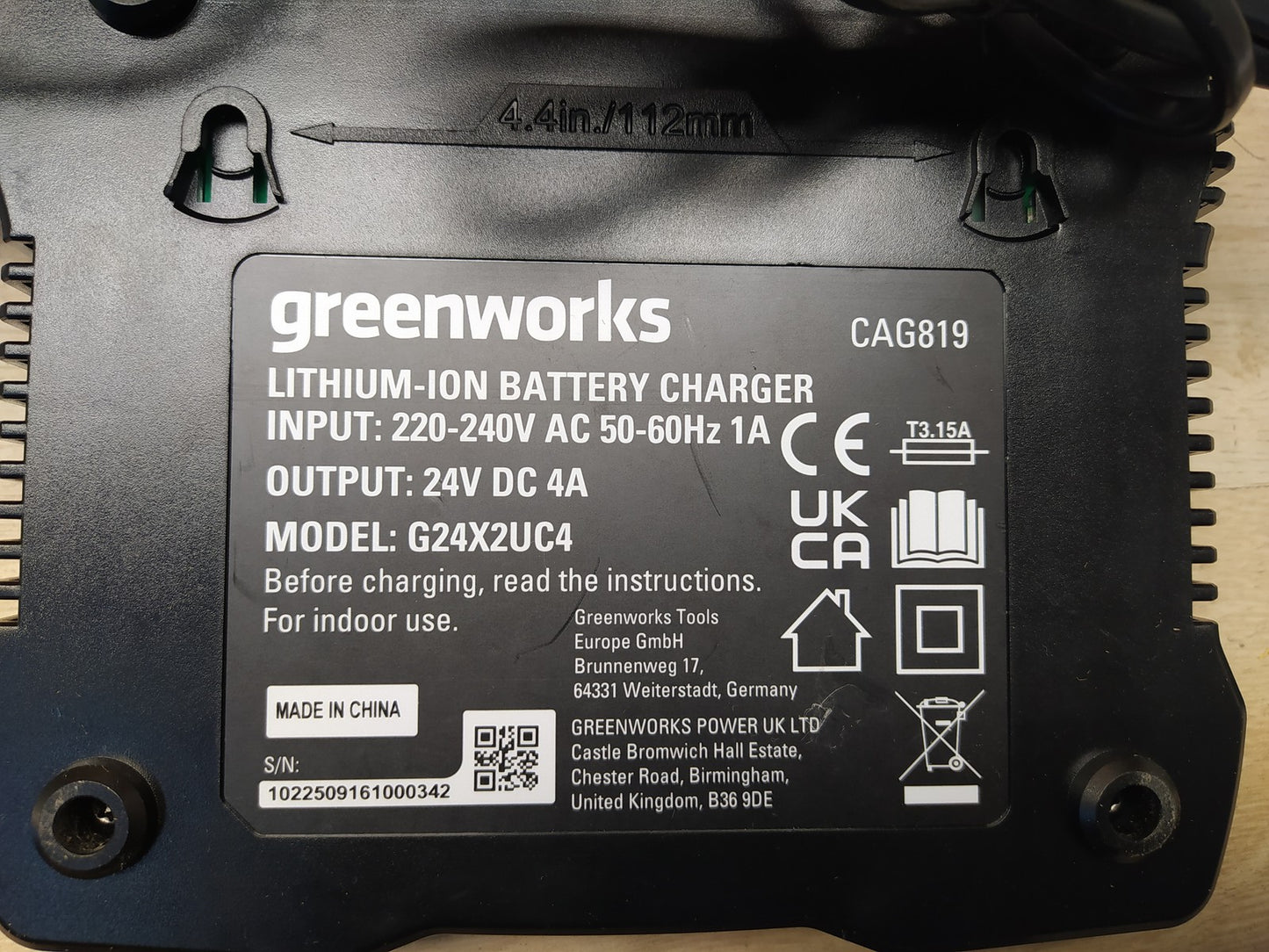 Greenworks Akku-Freischneider GD24X2BCB, ohne Akkus, mit Ladegerät, I38001