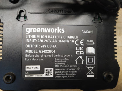 Greenworks Akku-Freischneider GD24X2BCB, ohne Akkus, mit Ladegerät, I38001