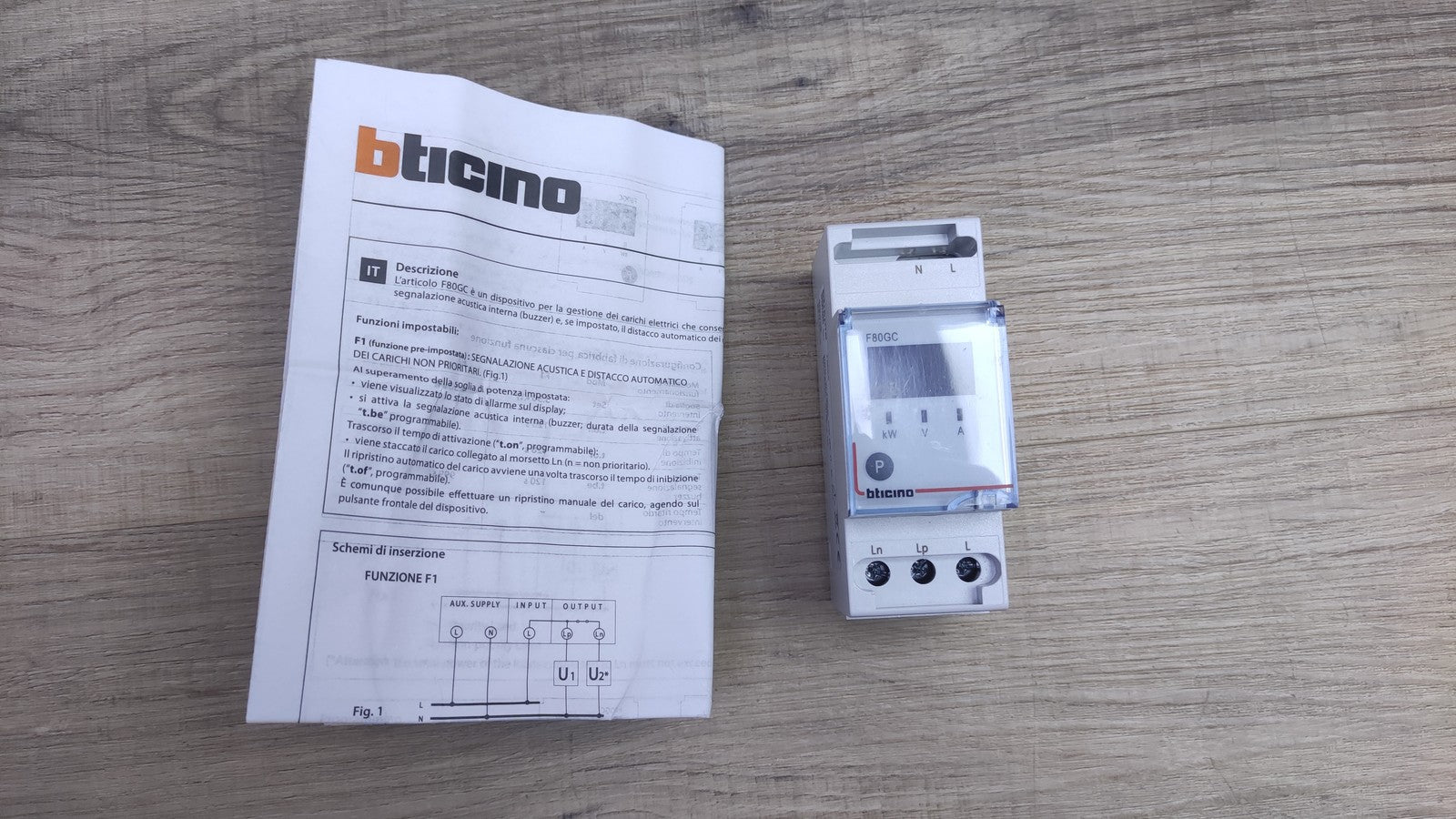 Bticino F80GC Serie BTDIN Steuerungsmodoul für vorrangige Lasten, I34947