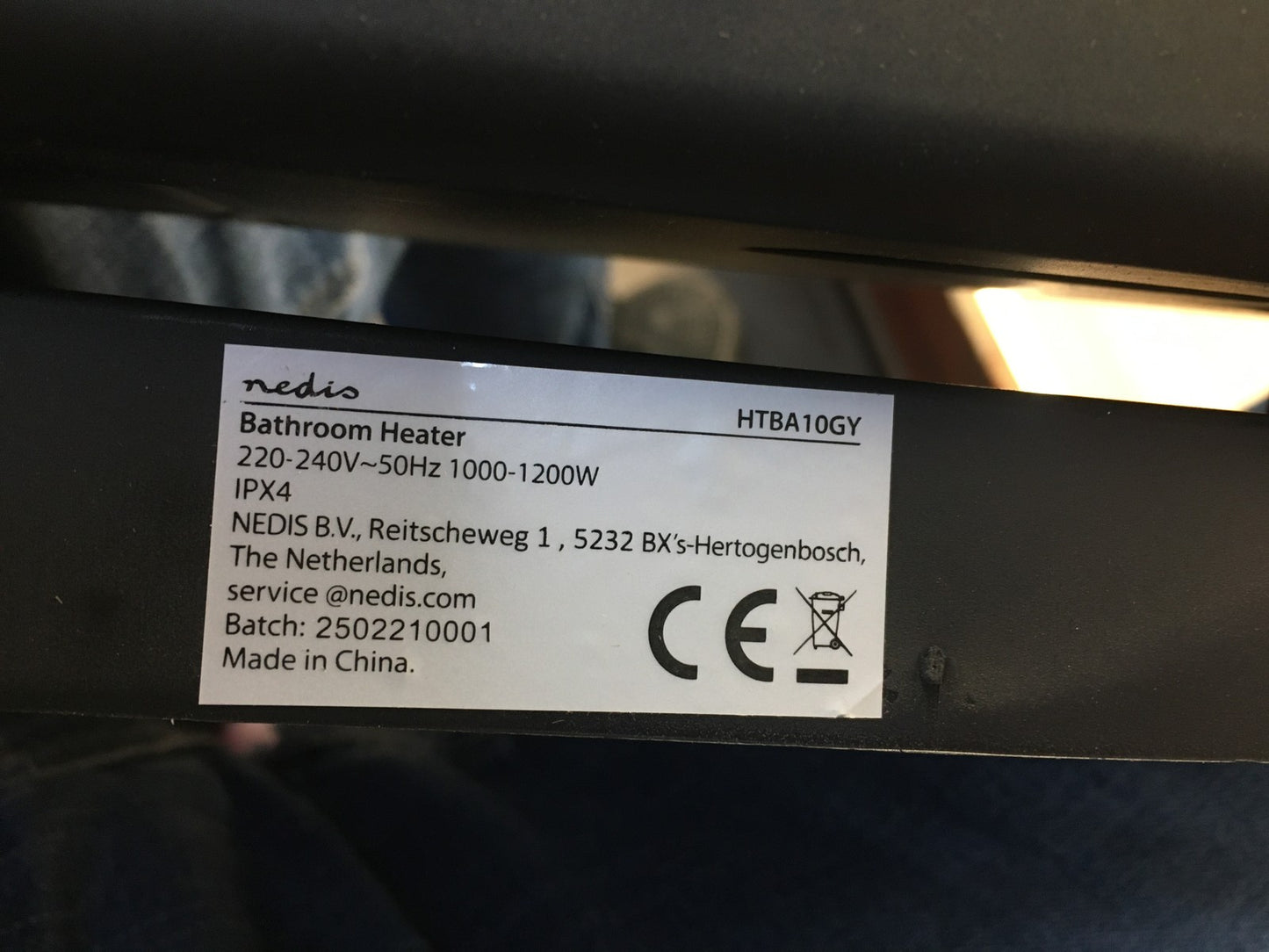 Nedis HTBA10GY Badezimmer-Heizgerät, I36339