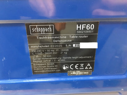 Scheppach HF60 Tischfräsmaschine, 230V, 1500W, I38274