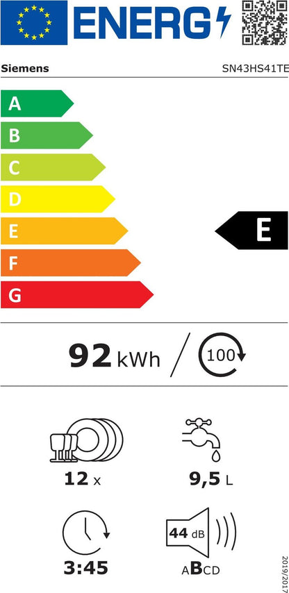Siemens SN43HS41TE Unterbau-Geschirrspüler Edelstahl EEK: E I34769