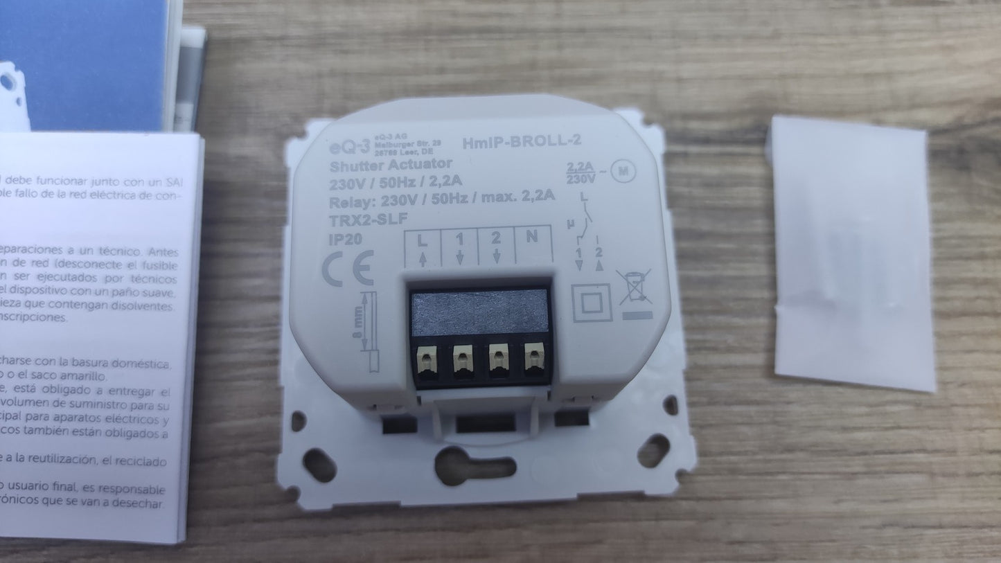Homematic IP Rollladenaktor für Markenschalter HmIP-BROLL-2 151322A0, I38834